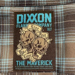 DIXXON “Maverick” Plaid Flannel Shirt with Skull Design